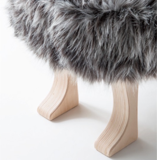 Animal Stool with Tail - Wild animal fur design seat - Japan Trend Shop