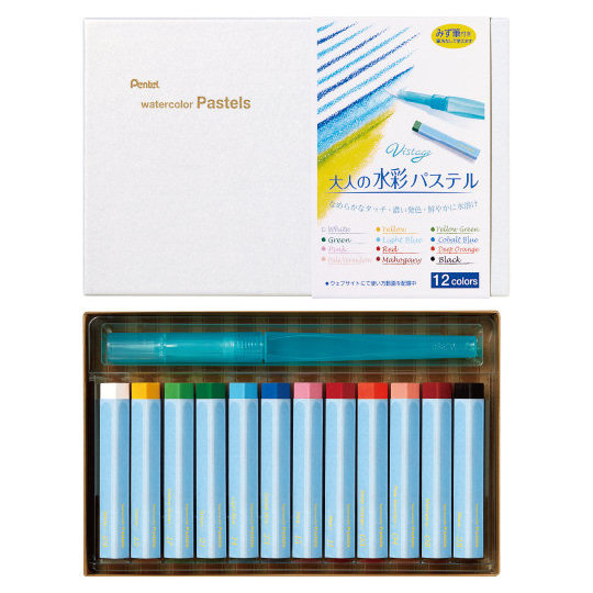 Pentel Vistage Watercolor Pastels 24 Colors - Water-soluble pastel art set - Japan Trend Shop