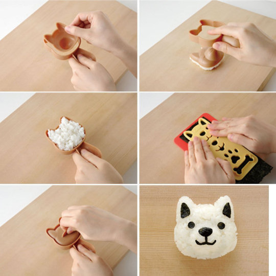 Dog Faces Bento Lunchbox Art Set - Shape riceballs as Japanese dogs - Japan Trend Shop