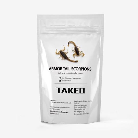 Takeo Tokyo Edible Armor Tail Scorpions Snack - Unique arachnid food item - Japan Trend Shop
