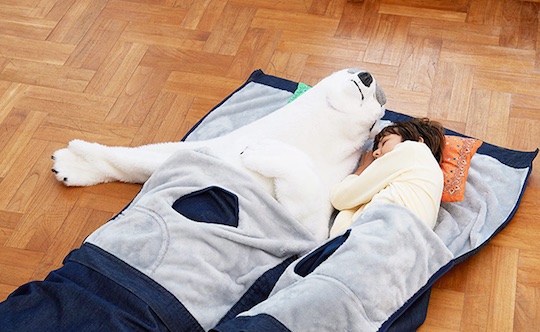 Super Big Wrapped in Warmth Happy Furry Jeans Sleeping Bag - Giant pair of jeans design - Japan Trend Shop