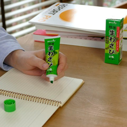 Japanese Condiment Highlighter Pens - Wasabi, ginger, and dried plum tube design markers - Japan Trend Shop