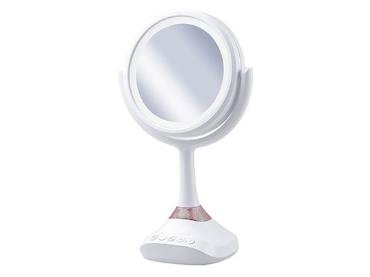 Koizumi Magnifying Glass Mirror with Bluetooth Speaker - Makeup mirror with audio, LED light - Japan Trend Shop