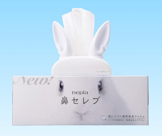 Talking Animal Ears Tissue Dispenser - Interactive Nepia Hana Celeb facial tissues accessory - Japan Trend Shop