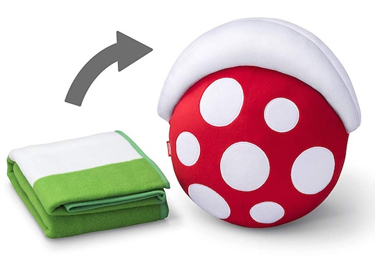 Mario Piranha Plant Cushion & Warp Pipe Mini Blanket - Nintendo video game design - Japan Trend Shop