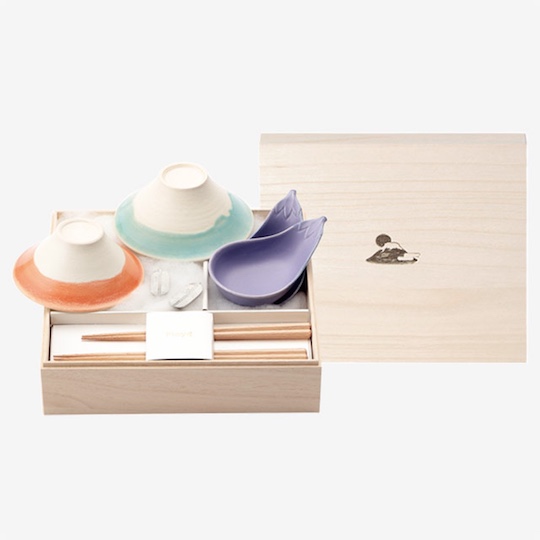 Floyd Fujibako Ichi-Fuji Ni-Taka San-Nasu Set - Him and her dishes and cutlery in traditional designs - Japan Trend Shop