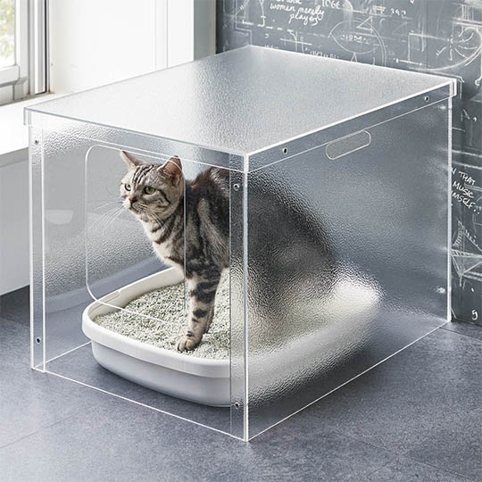 Acrylic Cat Litter Cover - Designer toilet house for pets - Japan Trend Shop