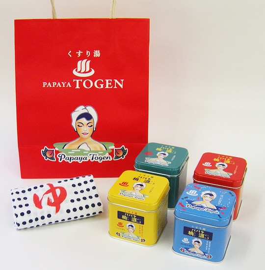Papaya Togen Bath Salts Special Set (Pack of 4) - Soothing Japanese bathing items - Japan Trend Shop