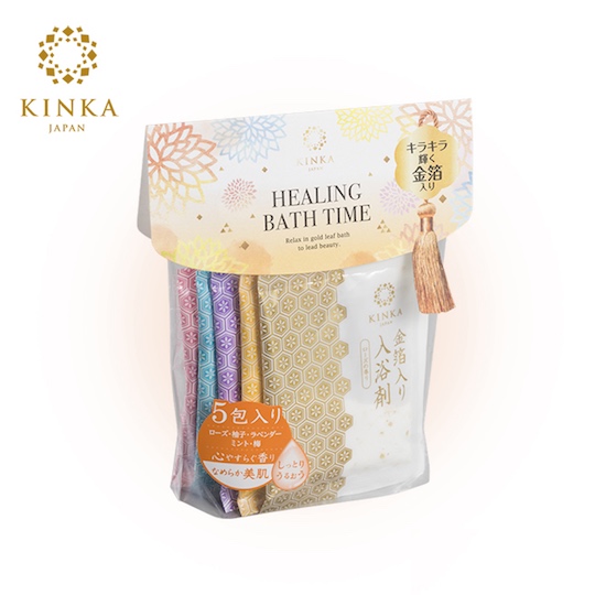 Kinka Gold Leaf Bath Salts (5 Pack) - Traditional Japanese bathing and relaxation - Japan Trend Shop