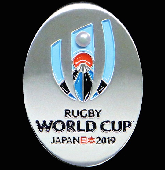 Rugby World Cup 2019 Japan Official 925 Silver Pin Brooch - RWC Mt Fuji logo design with pearl or diamond - Japan Trend Shop