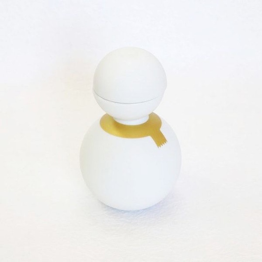 Ceramic Japanese Sake Bottle Cup Set Snowman Gold Scarf Design - Handmade designer drinkware set - Japan Trend Shop