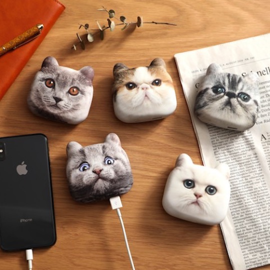 Nyanko Charge Cat Head Phone Charger - Feline design portable USB mobile battery - Japan Trend Shop