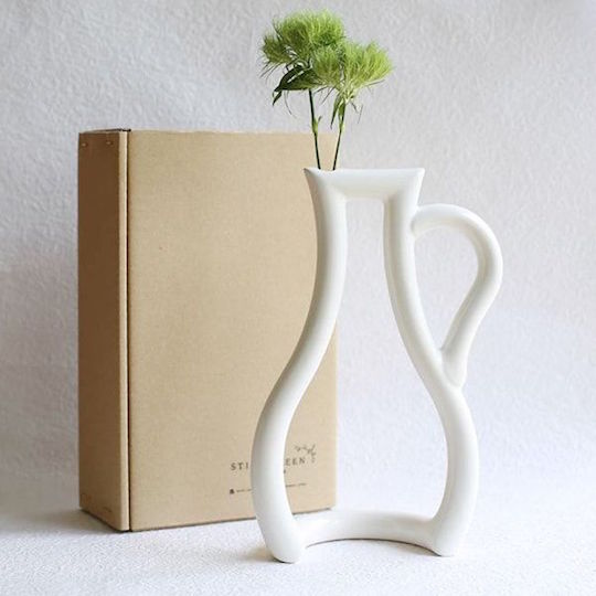 Ceramic Japan Single Flower Vase Bottle Frame Design - Handmade designer flower vessel - Japan Trend Shop