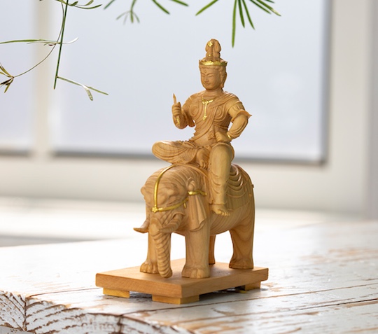 Taishakuten Sakra Buddhist Deity Wooden Statue - Handmade, high-quality sculpture - Japan Trend Shop