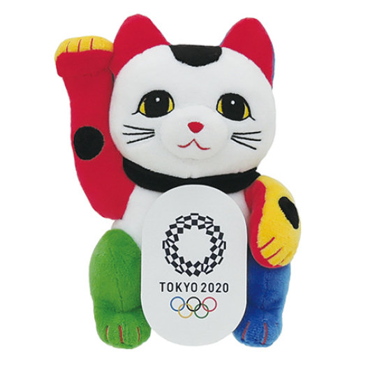 Tokyo 2020 Olympics Maneki-neko Beckoning Cat Toy - Japanese good luck cat in Olympic colors - Japan Trend Shop