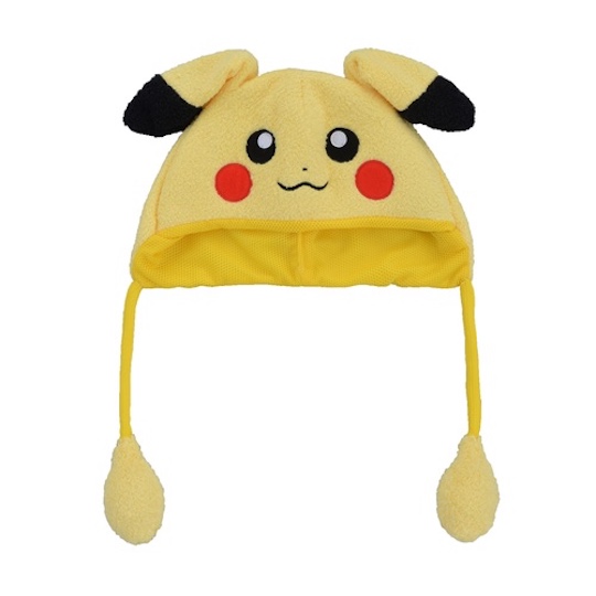 Pikachu Beanie with Ears - Pokemon character hat with pom-poms - Japan Trend Shop