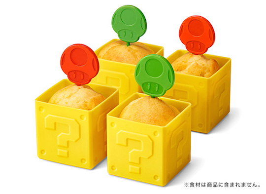 Super Mario Question Block Muffin Cups & Mushroom Toppers - Nintendo game character unique party item - Japan Trend Shop