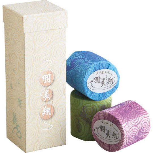 Hanebisho Imperial Household Luxury Toilet Paper (3-Roll Pack) - Handmade, traditional butterfly design - Japan Trend Shop