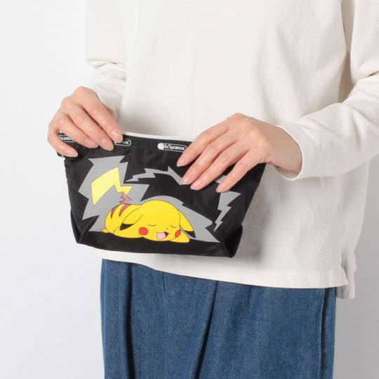 LeSportsac Pikachu Medium Sloan Cosmetics Bag - Pokemon-themed makeup case - Japan Trend Shop