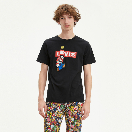 Levi's X Super Mario Box Tab Bing T-Shirt - Nintendo game character design t-shirt - Japan Trend Shop