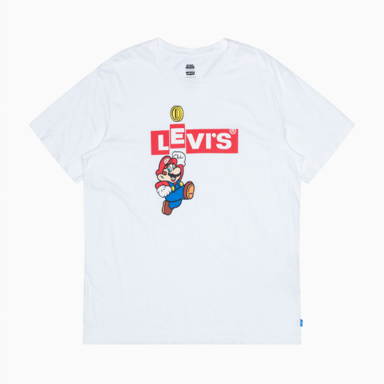 Levi's X Super Mario Box Tab Bing T-Shirt - Nintendo game character design t-shirt - Japan Trend Shop