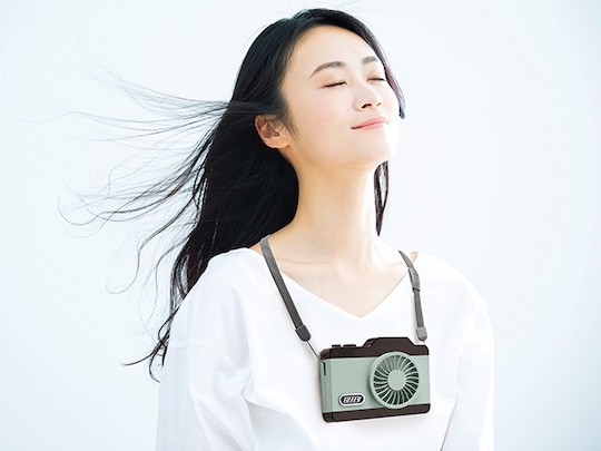 Toffy LED Hands-Free Camera Fan - Wearable fan in vintage camera design - Japan Trend Shop