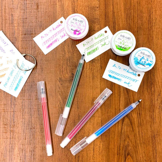 Kuretake Ink Cafe DIY Pen Art Set - Refillable pens and colored ink kit - Japan Trend Shop