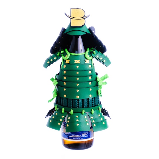 Samurai Armor Bottle Cover Special Green Version - Japanese historical warrior drink decoration - Japan Trend Shop
