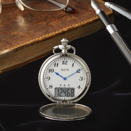 Tanita FB-743 Pedometer Pocket Watch - Step-counting vintage-style timepiece - Japan Trend Shop