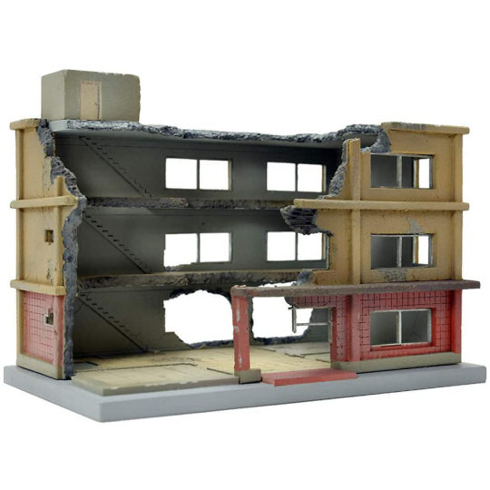 Tomytec Diocolle Combat Series Diorama DCM03 Destroyed Building - Damaged three-floor structure painted plastic model - Japan Trend Shop