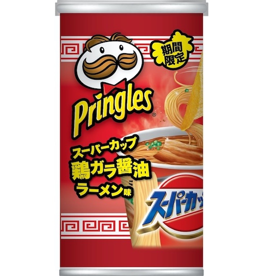 Pringles Super Cup Chicken Stock Soy Sauce Ramen Flavor (12 Pack) - Unique Japanese potato chips snack - Japan Trend Shop