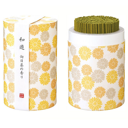 Kameyama Wayu Sunflower Incense - Cheerful floral fragrance incense in multipurpose box - Japan Trend Shop