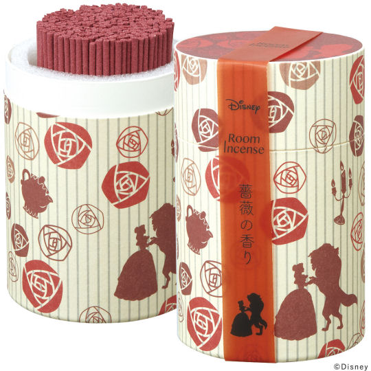 Kameyama Disney Beauty and the Beast Incense - Rose fragrance incense in multipurpose Disney-themed box - Japan Trend Shop