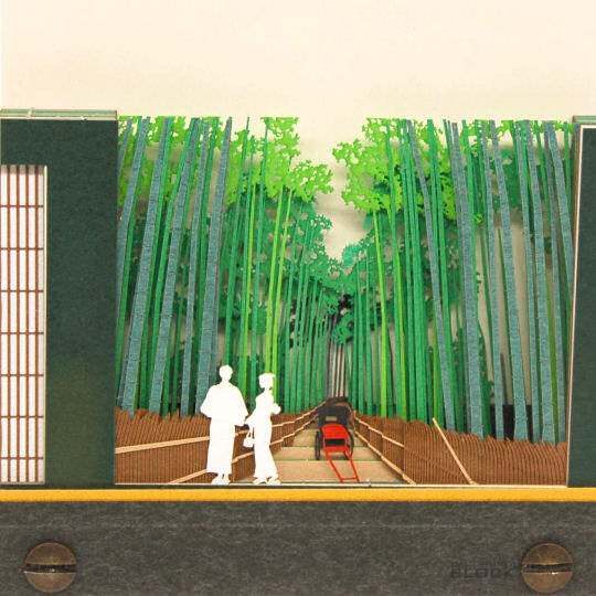 Omoshiroi Block Scenery Kyoto Summer Bamboo Grove Memo Pad - Kyoto-themed paper-craft desktop decoration - Japan Trend Shop