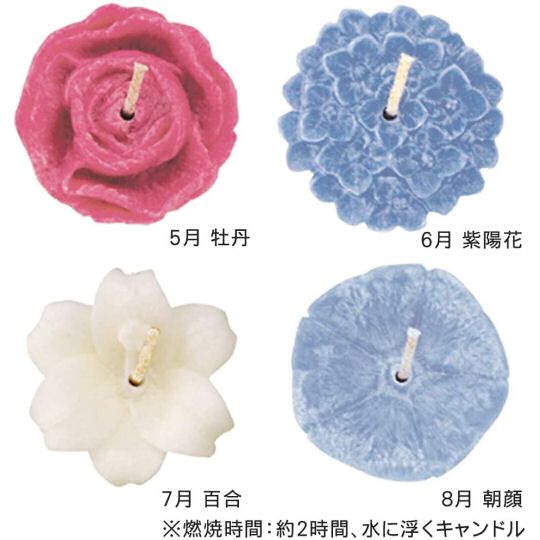 Kameyama Flower Candles - Seasonal Japanese flowers-themed decorative candle set - Japan Trend Shop