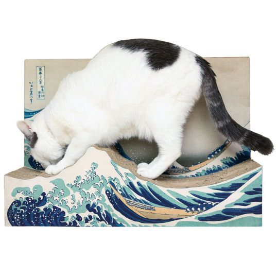 Great Wave off Kanagawa Cat Scratching Post - Hokusai ukiyoe-themed pet furniture - Japan Trend Shop