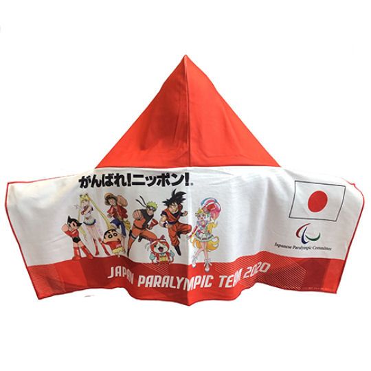 Tokyo 2020 Japan Olympic and Paralympic Team Manga Towel with Hood - Official JOC, JPC accessory - Japan Trend Shop