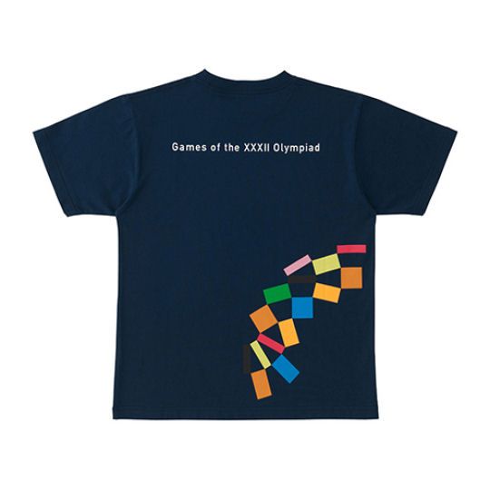Tokyo 2020 Olympics Logo Crop Backprint T-shirt Navy - 2021 Summer Olympic Games logo casual garment - Japan Trend Shop