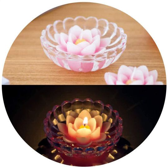 Kameyama Lotus Incense and Candle Set - Buddhist symbolic flower candles and room fragrance pack - Japan Trend Shop