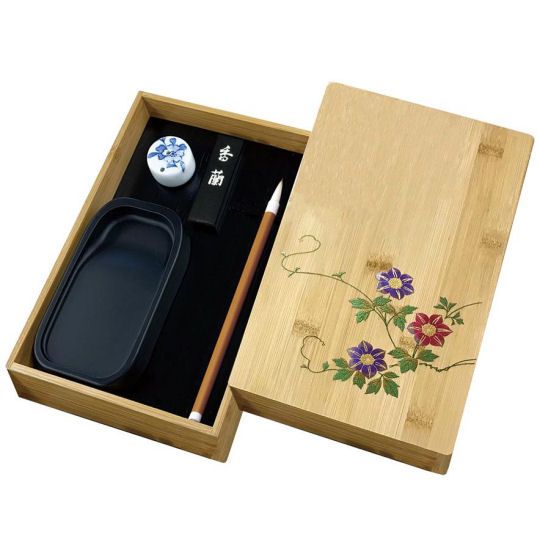 Kuretake One-Brush Calligraphy Bamboo Box Set - Classic Japanese writing all-in-one kit - Japan Trend Shop