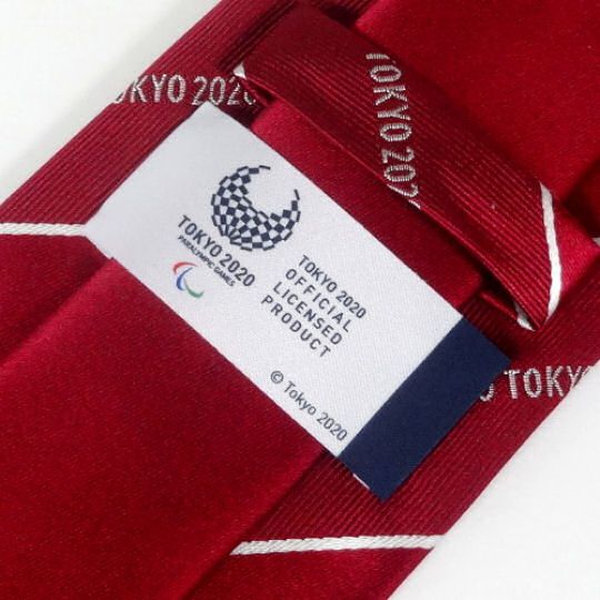 Tokyo 2020 Paralympics Necktie Red with Stripes - 2021 Summer Paralympic Games tie - Japan Trend Shop