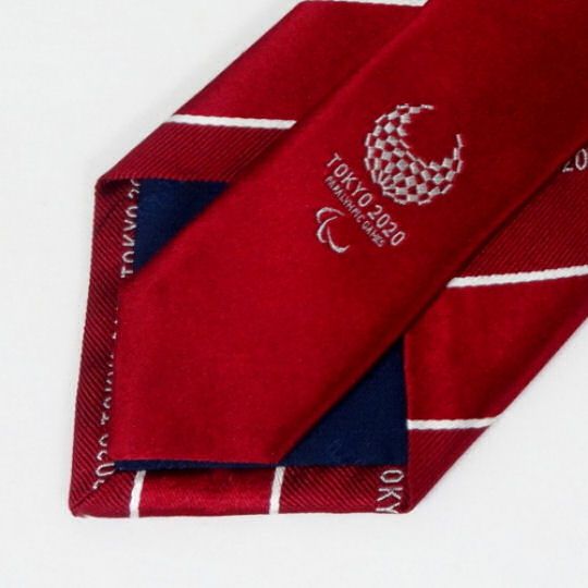 Tokyo 2020 Paralympics Necktie Red with Stripes - 2021 Summer Paralympic Games tie - Japan Trend Shop