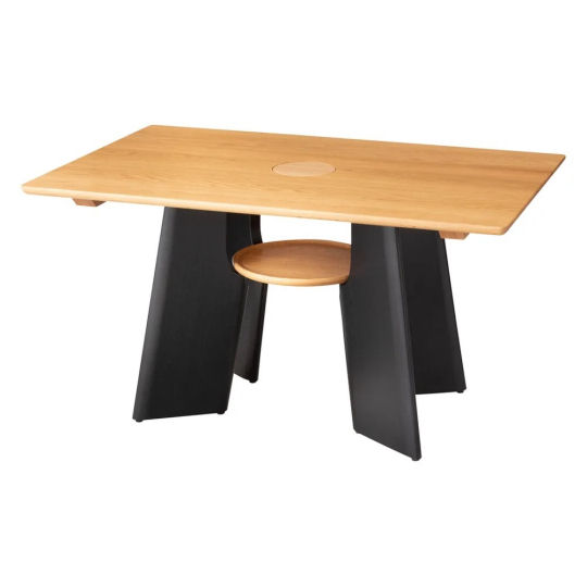 Dinos Oak Cat Hole Dining Table - Dining table with integrated cat nest - Japan Trend Shop