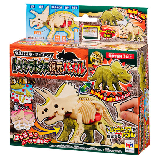 3D Triceratops Dissection Puzzle - Dinosaur assembly game - Japan Trend Shop