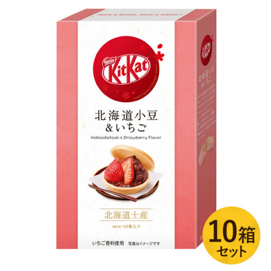 Kit Kat Mini Hokkaido Azuki Bean and Strawberry (6 Pack) - Sweet red beans and strawberry flavor chocolate - Japan Trend Shop