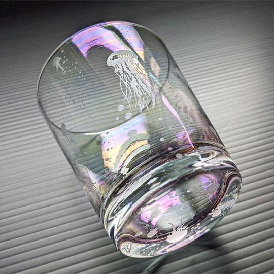 Jellyfish and Bubbles Glass - Handmade aquatic design - Japan Trend Shop
