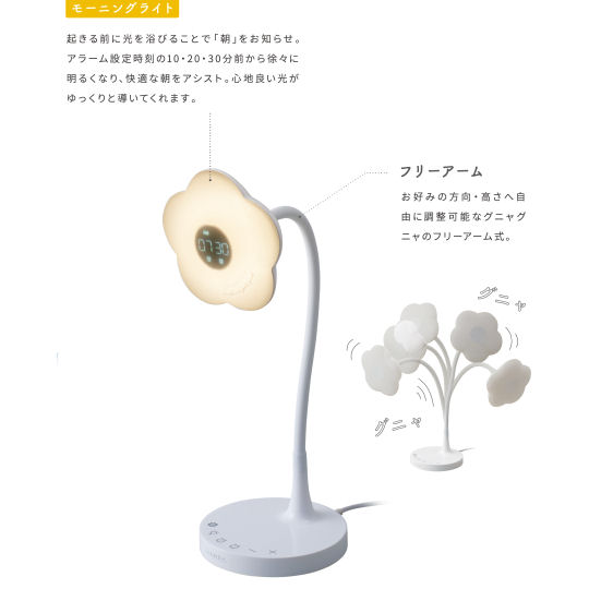 Lourdes Sun Alarm for Waking up Naturally - Morning light and sound alarm clock, bedside table lamp - Japan Trend Shop