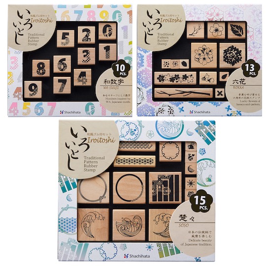 Iroitoshi Traditional Japanese Rubber Stamps - Classic motifs and patterns - Japan Trend Shop