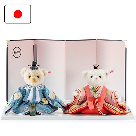 Steiff Teddy Bear Hinamatsuri Girls' Day Dolls (Rabbits and Cherry Blossom) - Unique version of traditional Hina dolls - Japan Trend Shop