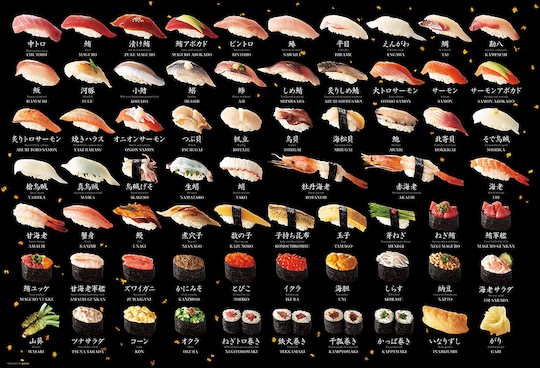 Sushi Jigsaw Puzzle - Japanese food raw fish types - Japan Trend Shop